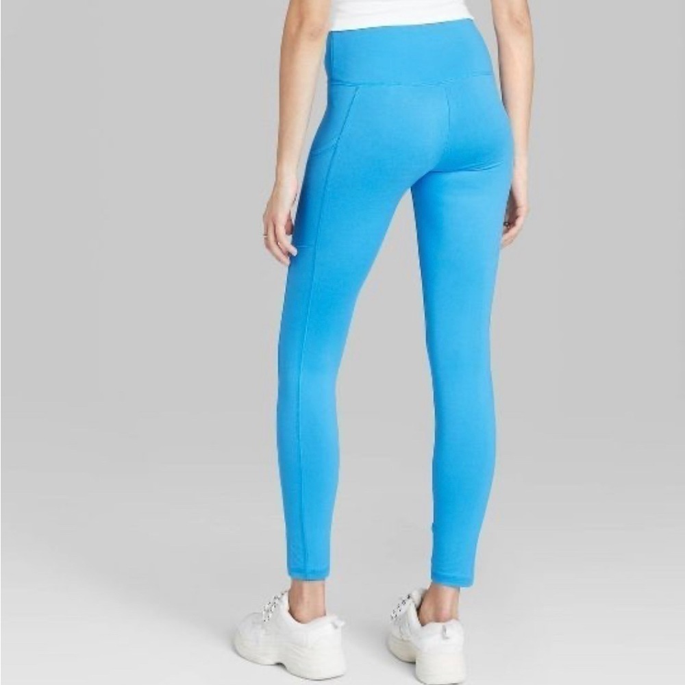 𝅺wild Fable Women's High-Waisted Ultra Soft Azure Blue Leggings - Picture 2 of 6